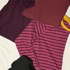 Duluth Trading Co Long Sleeve Tops - Purple, Burgundy, Pink and Black